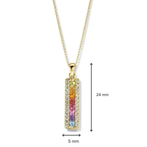 Hanger geelgoud briljant + kleursteen