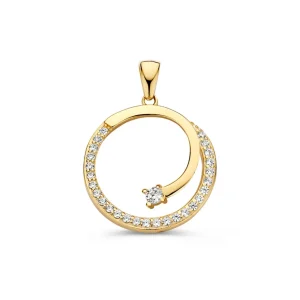Hanger geelgoud zirkonia