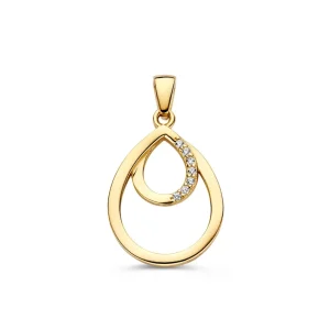 Hanger geelgoud zirkonia