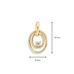 Hanger geelgoud zirkonia