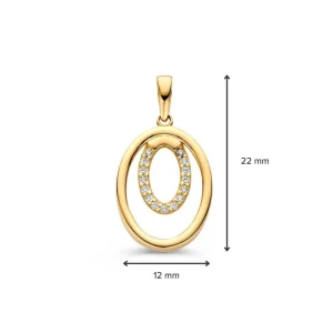 Hanger geelgoud zirkonia