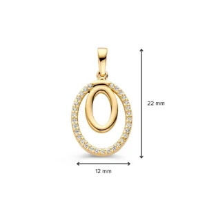 Hanger geelgoud zirkonia