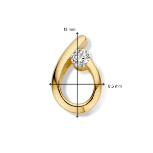 Hanger geelgoud zirkonia