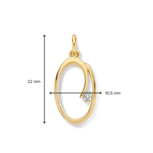 Hanger geelgoud zirkonia