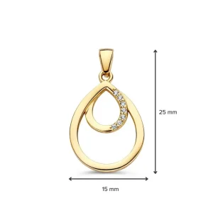 Hanger geelgoud zirkonia