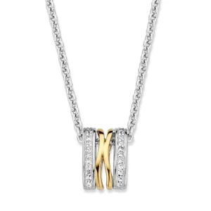 Hanger zilver/goud zirkonia