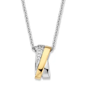Hanger zilver/goud zirkonia