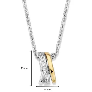 Hanger zilver/goud zirkonia