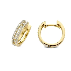Oorringen geelgoud briljant 0,28 crt.