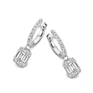 Oorringen witgoud diamant 0,60 crt.