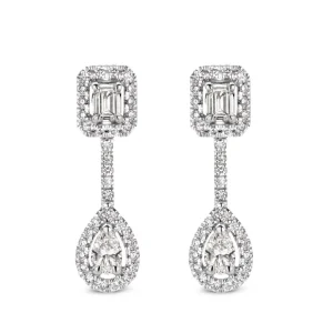 Oorstekers witgoud diamant 1,04 crt.