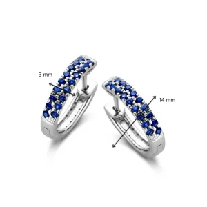 Reversible oorringen met saffier en diamant.