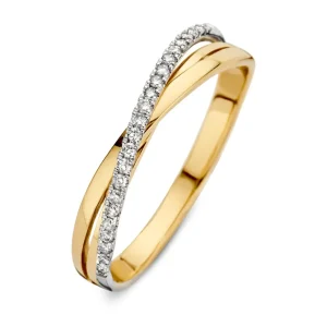 Ring bicolor briljant 0.11 crt.