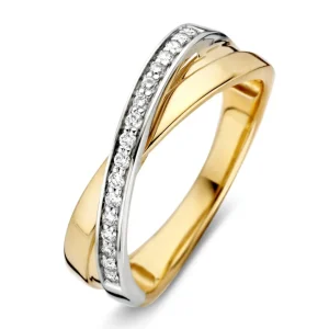 Ring bicolor briljant 0.16 crt.