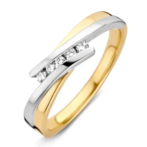Ring bicolor briljant 0.10 crt.