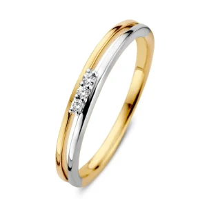 Ring bicolor briljant 0.04 crt.