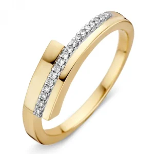 Ring bicolor briljant 0.08 crt.