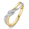 Ring bicolor briljant 0.08 crt.