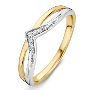 Ring bicolor briljant 0.04 crt.