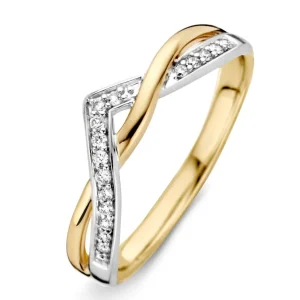 Ring bicolor briljant 0.10 crt.