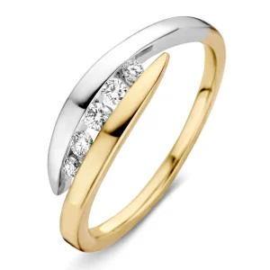 Ring bicolor briljant 0.16 crt.