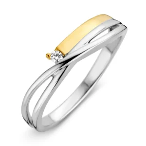 Ring bicolor briljant 0.03 crt.