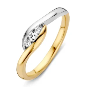 Ring bicolor briljant 0.10 crt.
