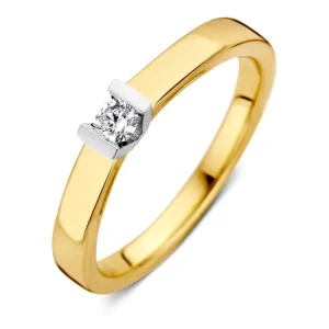 Ring bicolor briljant 0.10 crt.