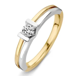 Ring bicolor briljant 0.18 crt.