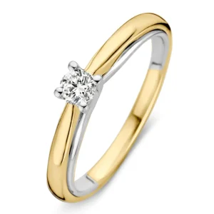 Ring bicolor briljant 0.19 crt.