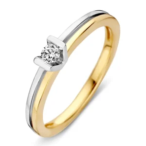 Ring bicolor briljant 0.09 crt.