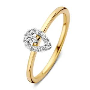 Ring bicolor briljant 0.12 crt.