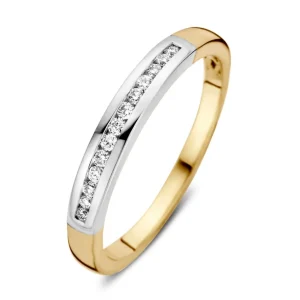 Ring bicolor briljant 0.12 crt.