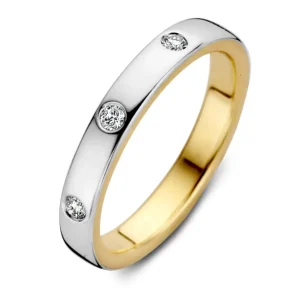 Ring bicolor briljant 0.10 crt.