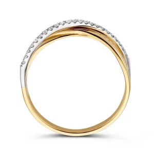 Ring bicolor briljant 0.11 crt.