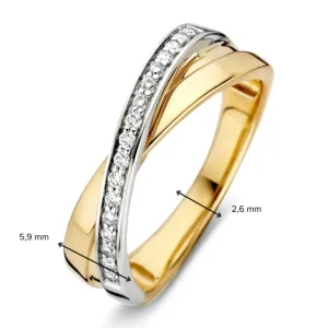 Ring bicolor briljant 0.16 crt.
