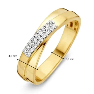 Ring bicolor briljant 0.11 crt.