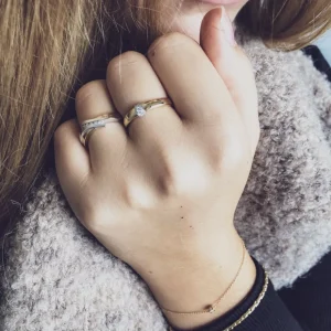 Ring bicolor briljant 0.10 crt.