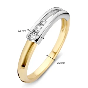 Ring bicolor briljant 0.08 crt.