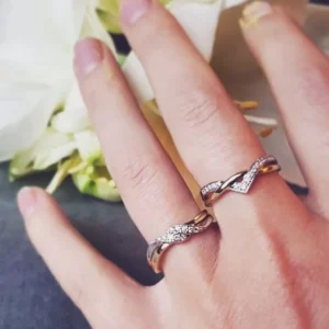 Ring bicolor briljant 0.08 crt.