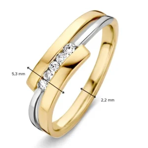 Ring bicolor briljant 0.11 crt.
