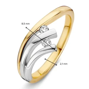 Ring bicolor briljant 0.10 crt.