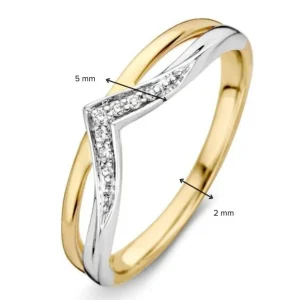 Ring bicolor briljant 0.04 crt.