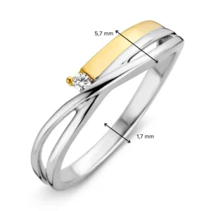 Ring bicolor briljant 0.03 crt.