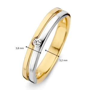 Ring bicolor briljant 0.05 crt.
