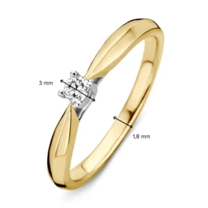 Ring bicolor briljant 0.09 crt.
