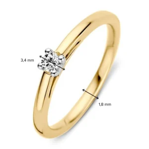 Ring bicolor briljant 0.10 crt.