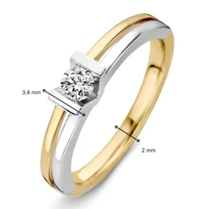 Ring bicolor briljant 0.18 crt.