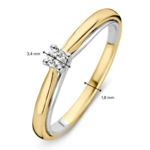 Ring bicolor briljant 0.10 crt.