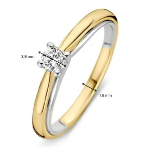 Ring bicolor briljant 0.19 crt.